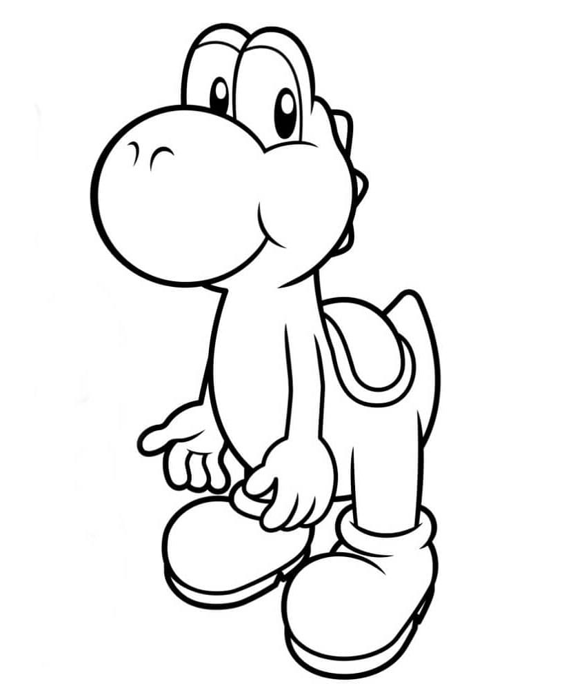 Cute Yoshi's Adventure Coloring Page