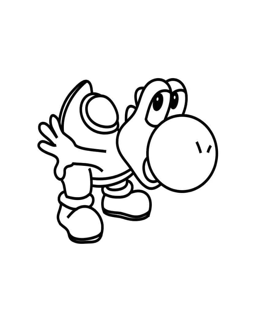 Cute Yoshi's Paper World Coloring Page