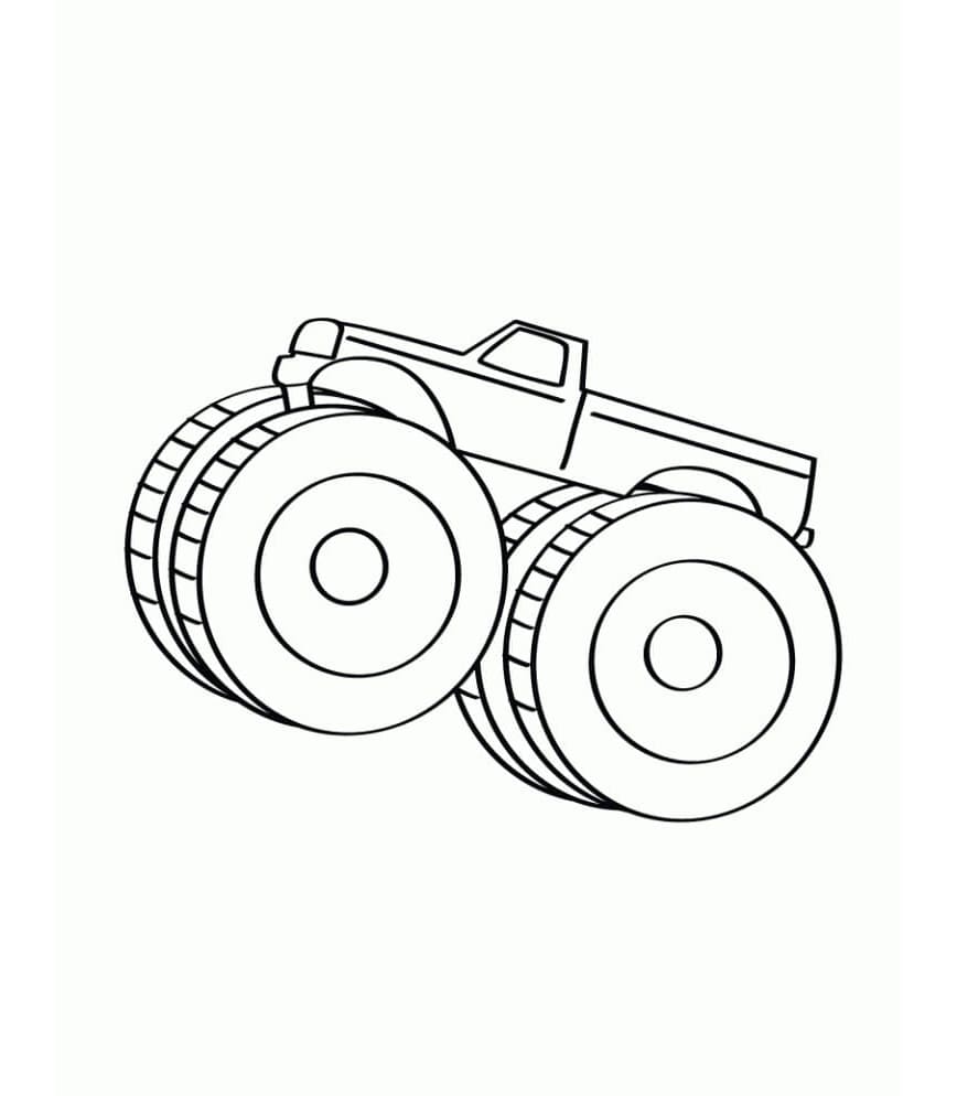 Easy Monster Truck Free For Kids Coloring Page