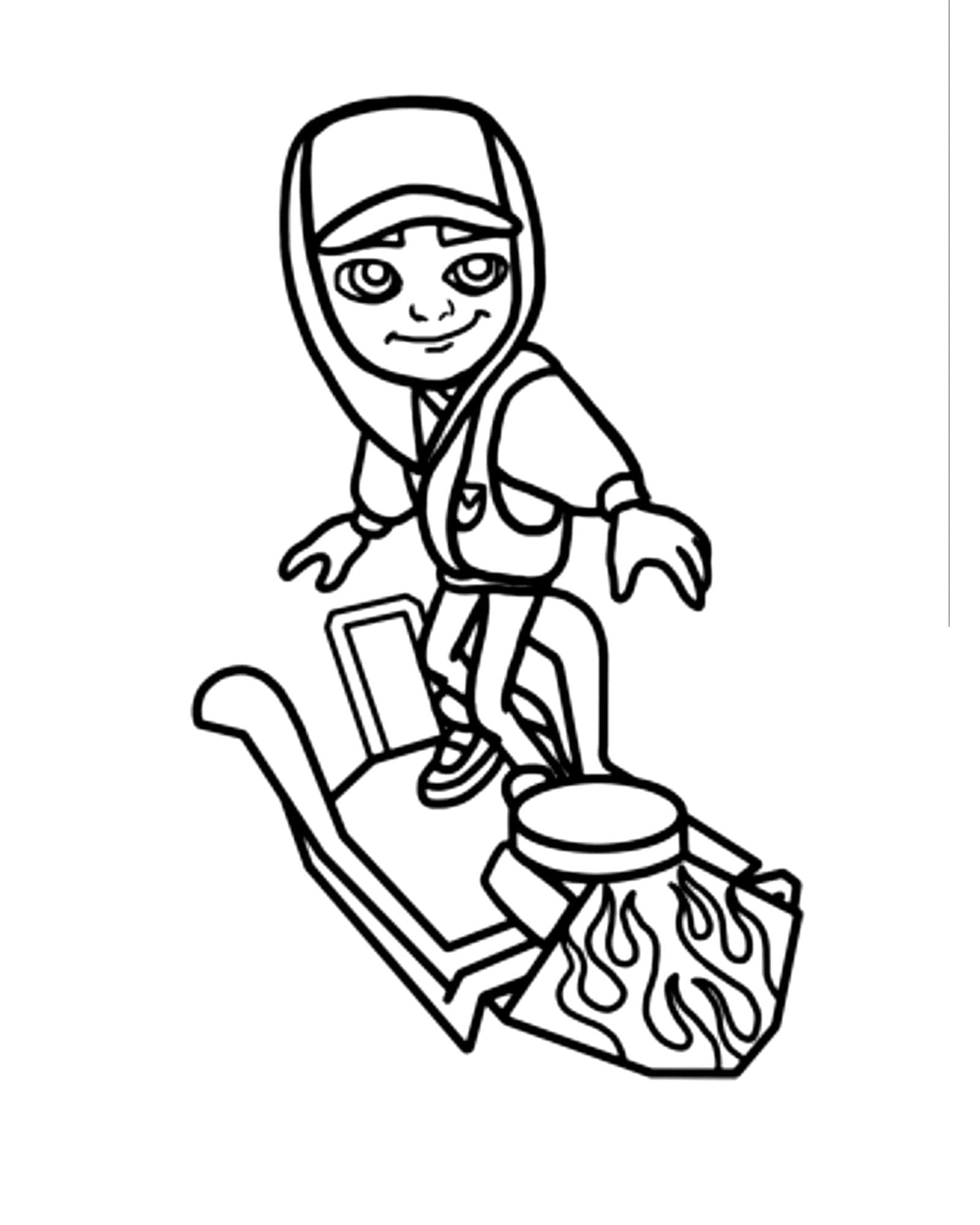 Free Subway Surfers Coloring Page