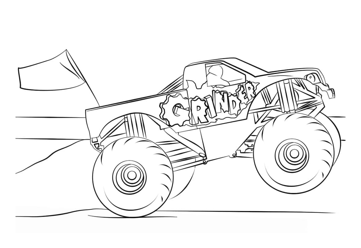 Grinder Monster Truck Free Image Coloring Page