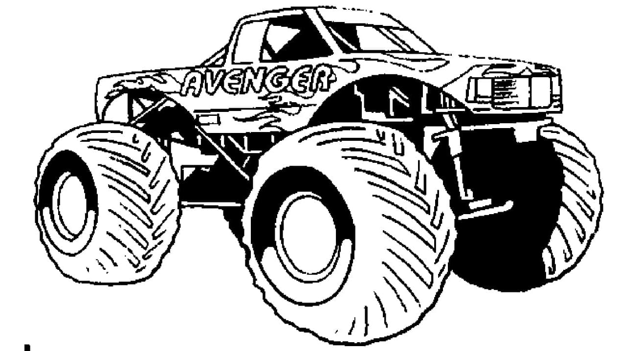 Huge Monster Truck Free Printable Coloring Page