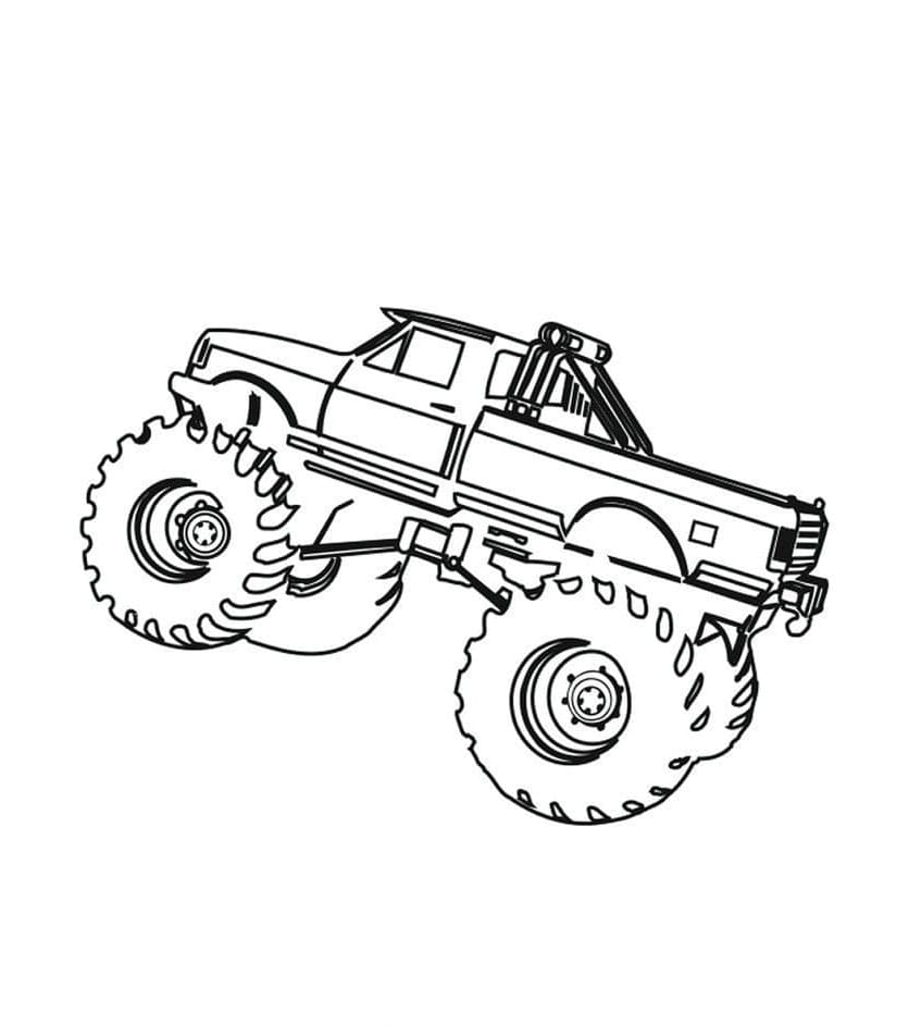 Jumping Monster Truck Free Printable Coloring Page