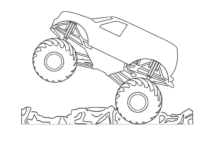 Monster Truck For Free Printable Coloring Page