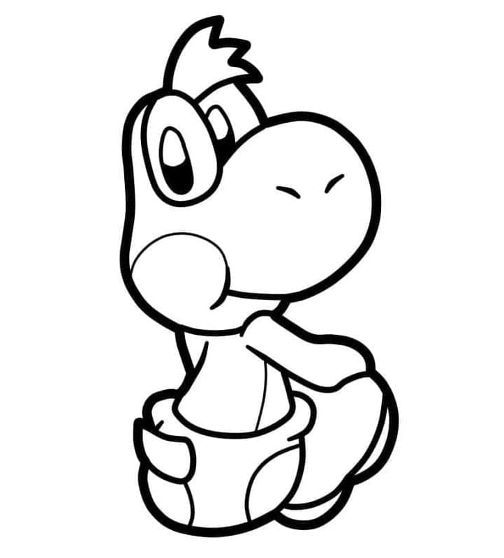 Tiny Yoshi's Big Journey Coloring Page