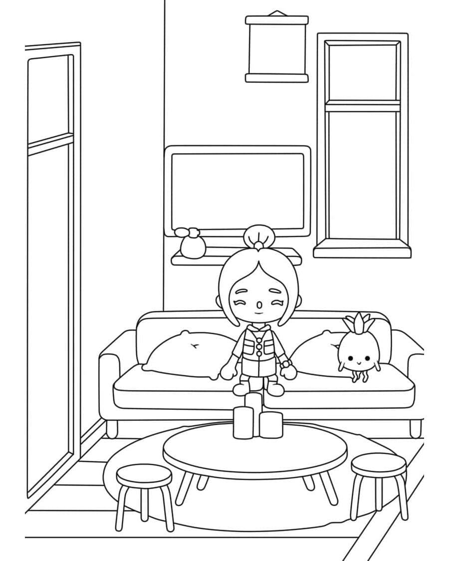 Toca Boca Junior Coloring Page