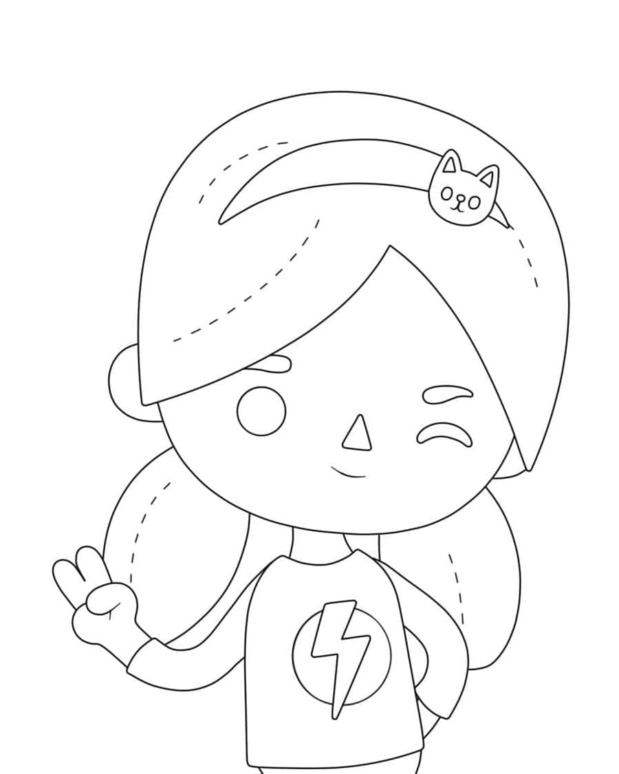 Toca Cuties Coloring Page