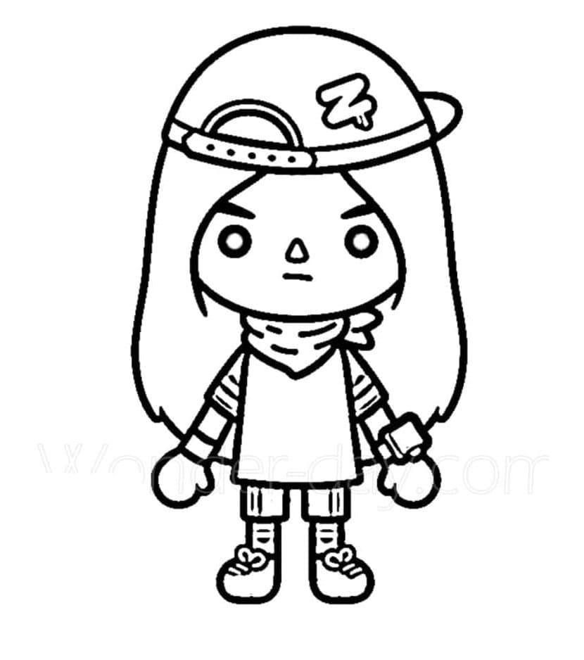 Toca Girl Adventures Coloring Page