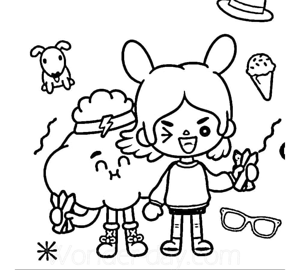 Toca Life Rita and Cloud's Adventures Coloring Page