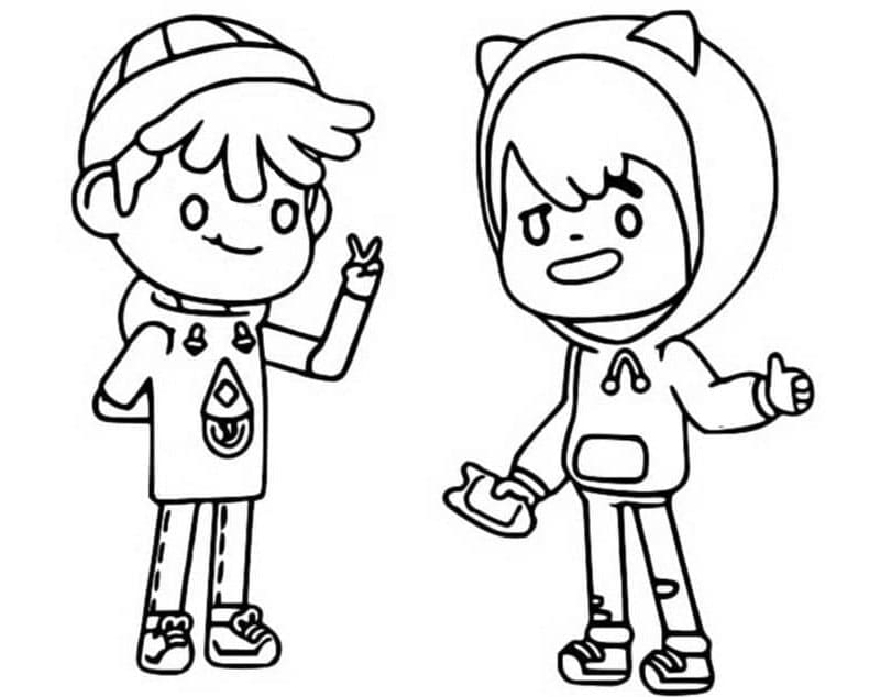 Toca Life World Leon and Zeke's Adventures Coloring Page