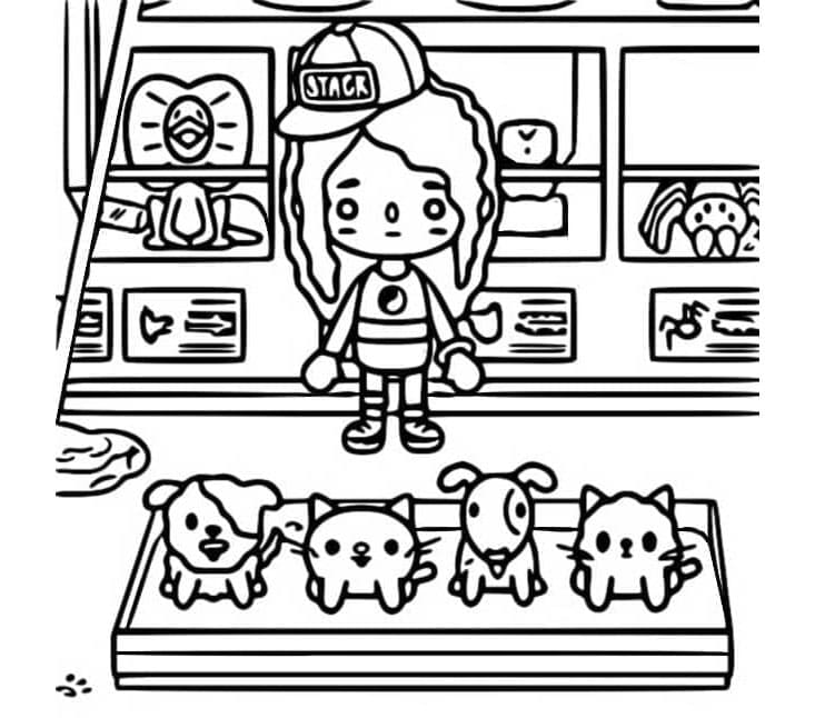 Toca Pet Paradise Coloring Page