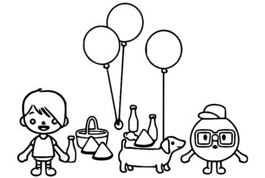 Toca Picnic Adventures Coloring Page