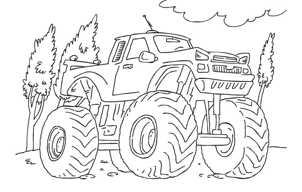 Truck Monster Free For Kids Coloring Page