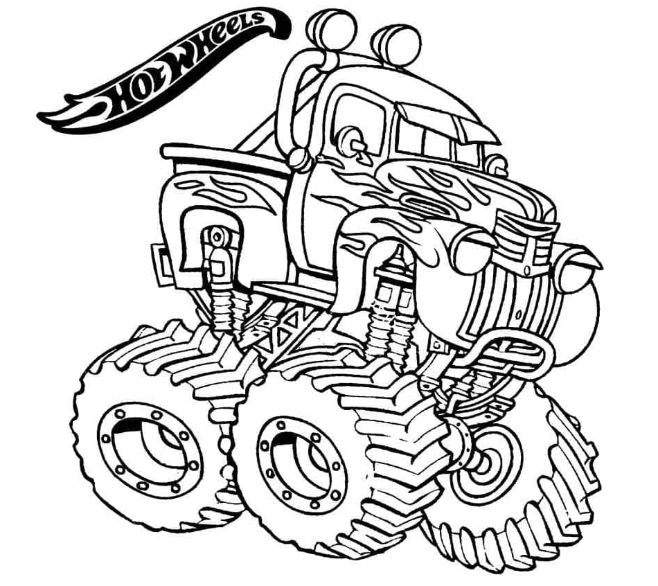 Truck Monster Printable For Kids Coloring Page