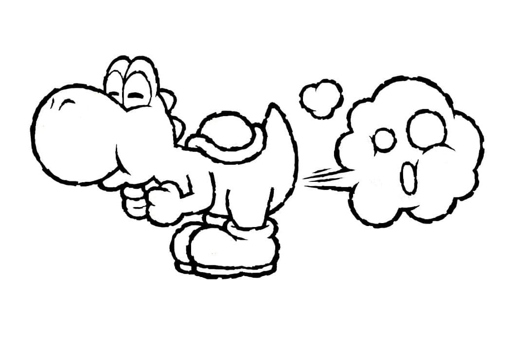 Yoshi's Comedy Quest Coloring Page