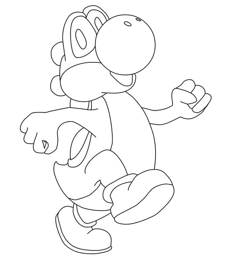 Yoshi's Joyful Stroll Coloring Page