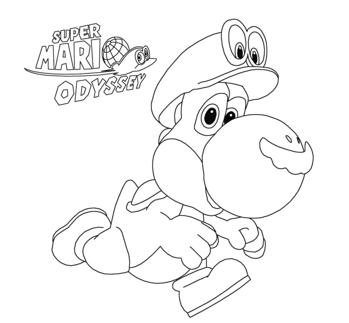 Yoshi's Odyssey Quest Coloring Page