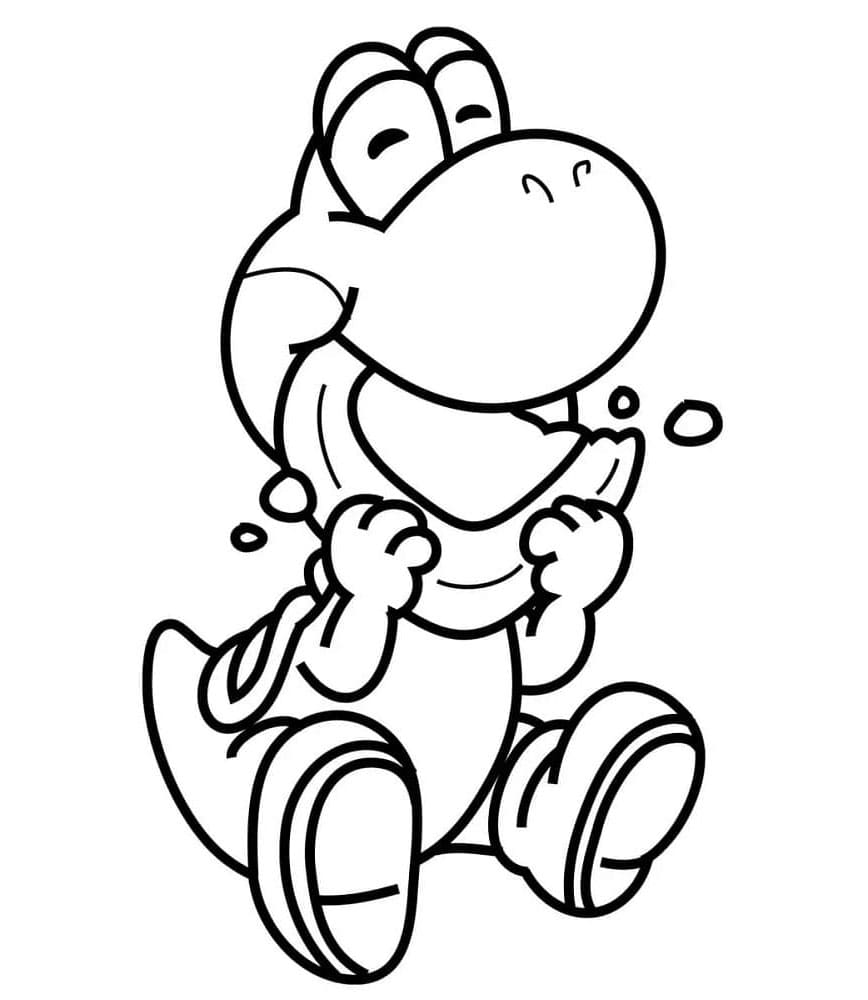 Yoshi's Snack Time Adventure Coloring Page