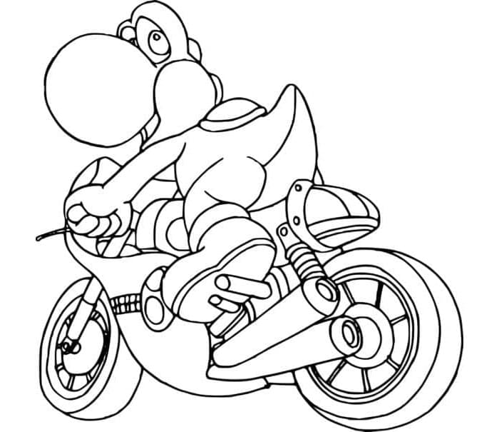 Yoshi's Speedy Adventure Coloring Page