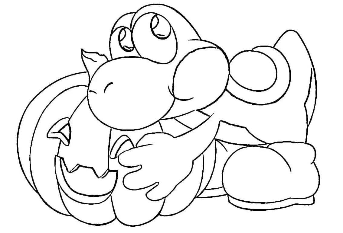 Yoshi's Spooky Ride Coloring Page