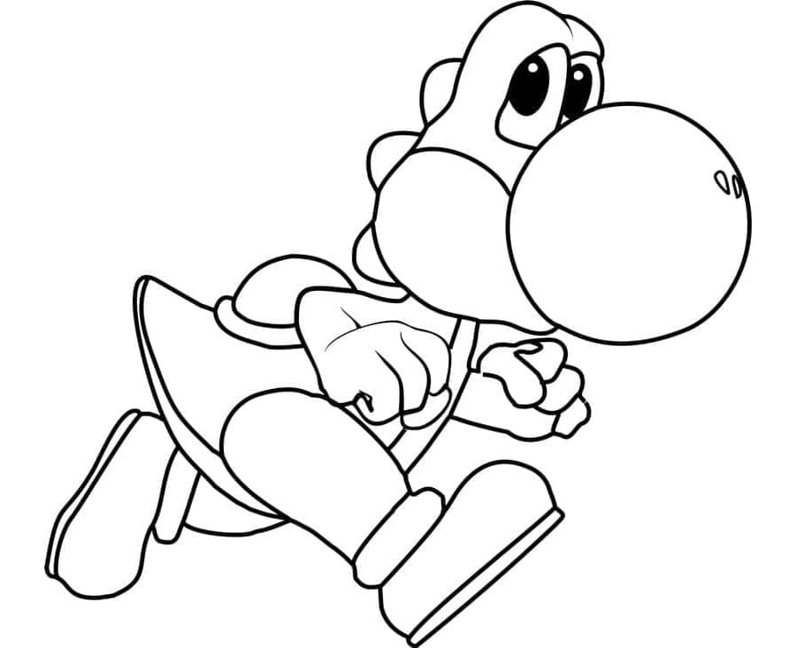 Yoshi's Sprint Adventure Coloring Page