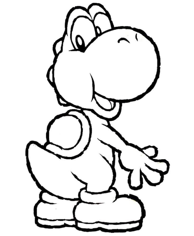 Yoshi's World Kid-Friendly Adventure Coloring Page