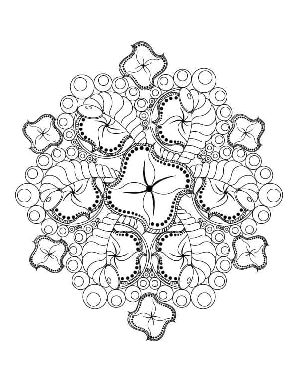 Abstract Flower Mandala Printable Coloring Page