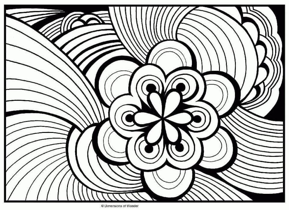 Abstract Flower Printable Coloring Page