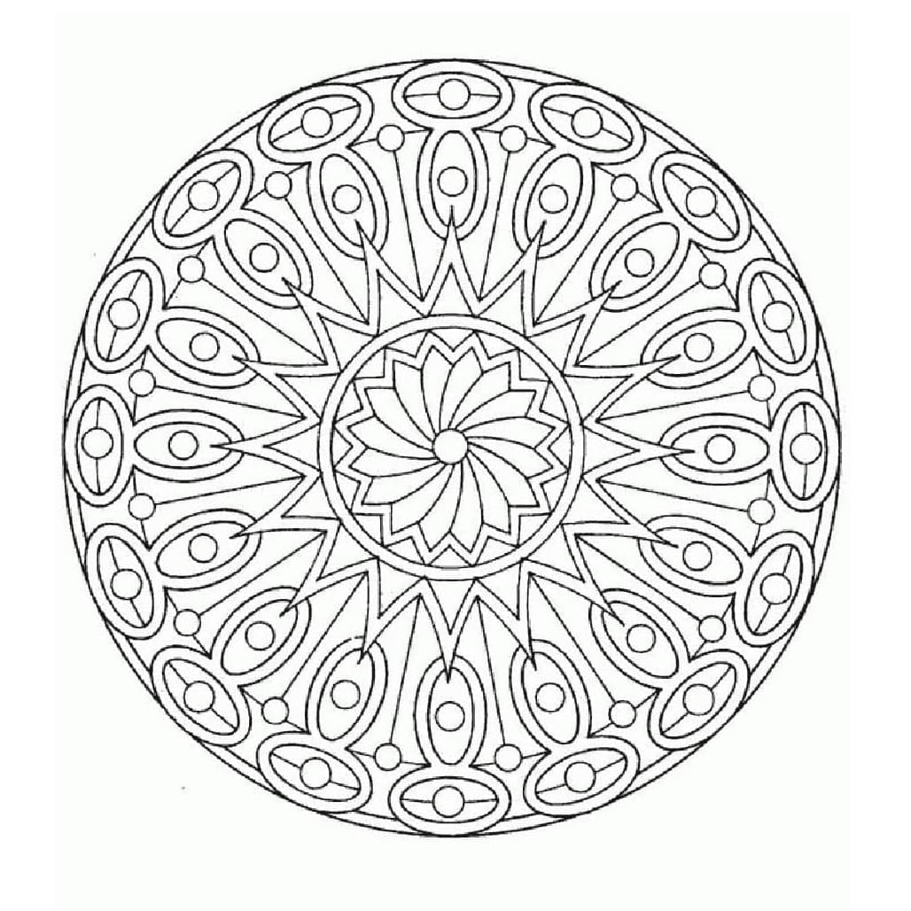 Abstract Mandala Free Printable Coloring Page