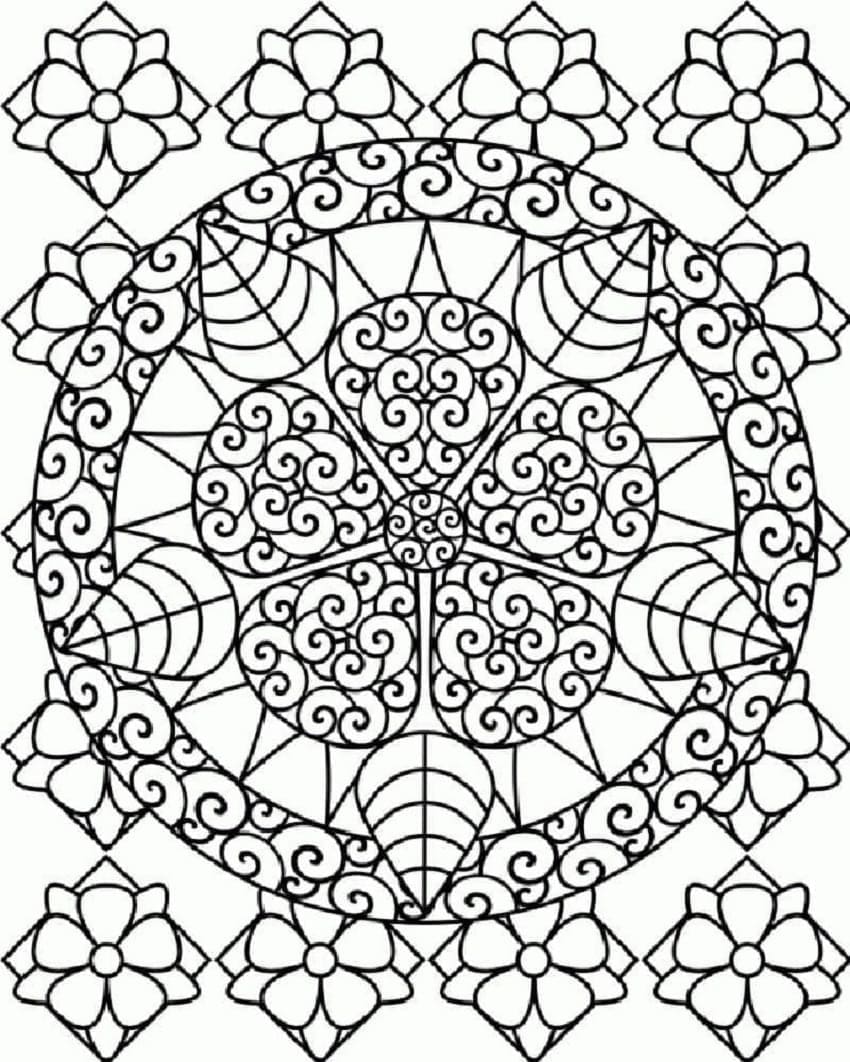 Abstract Pattern Printable Coloring Page