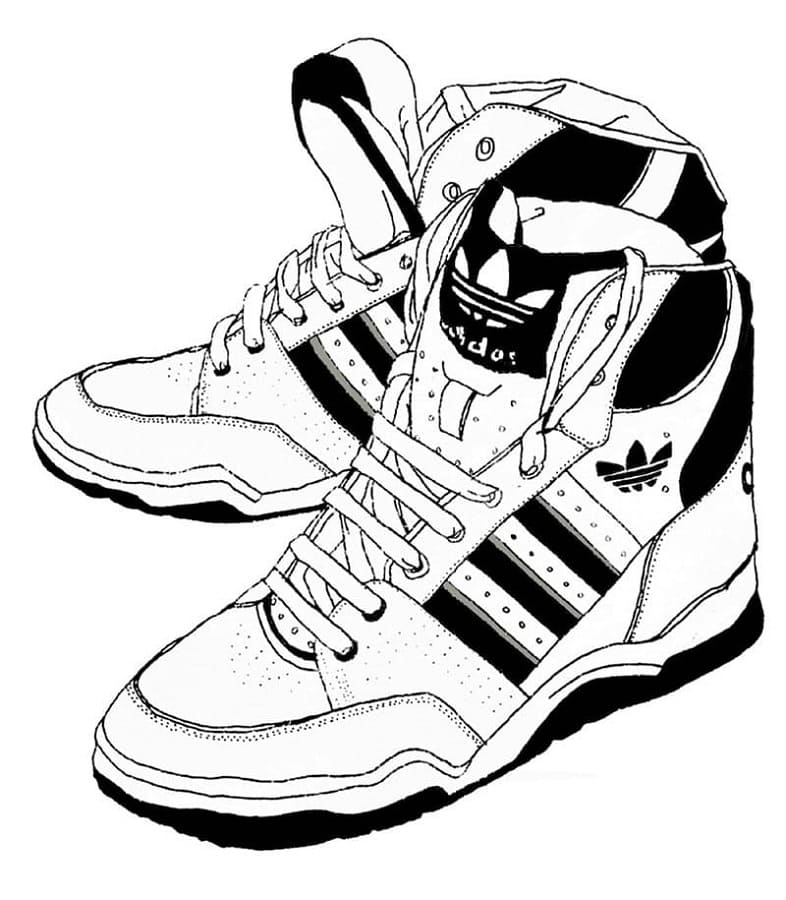 Adidas Sneakers Printable Coloring Page