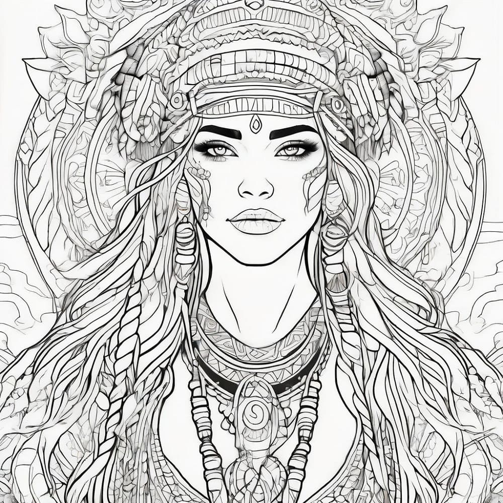 Amazing Mayan Printable Coloring Page