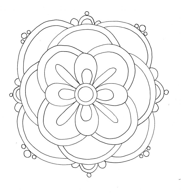 Amazing Rangoli Printable Coloring Page