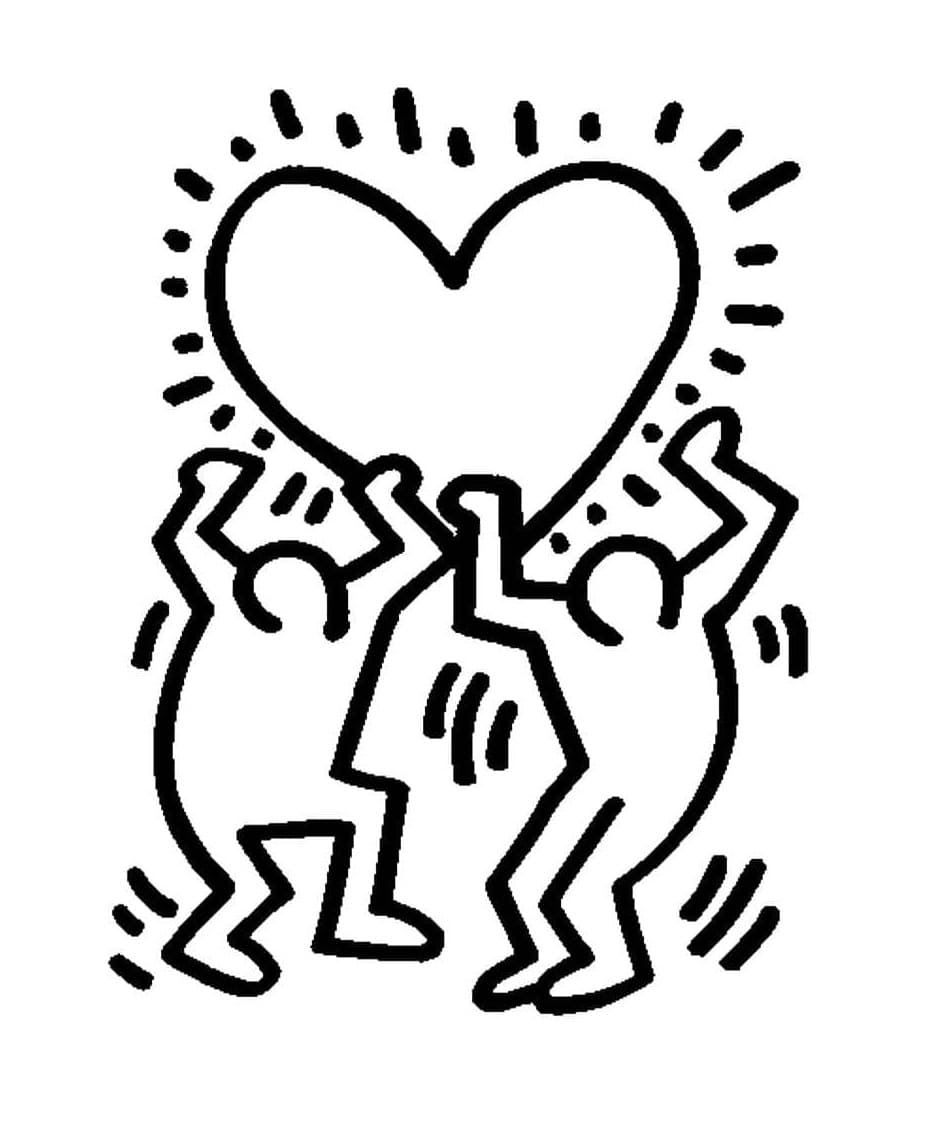 Artwork by Keith Haring Printable Coloring Page