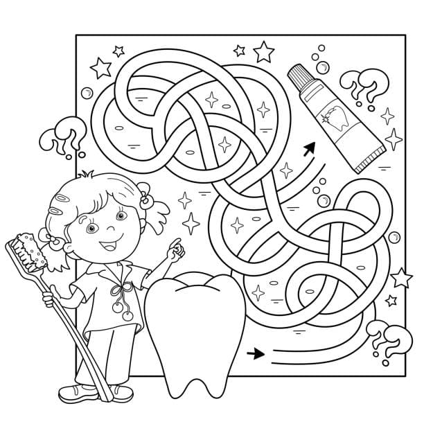 Awesome Dental Printable Coloring Page