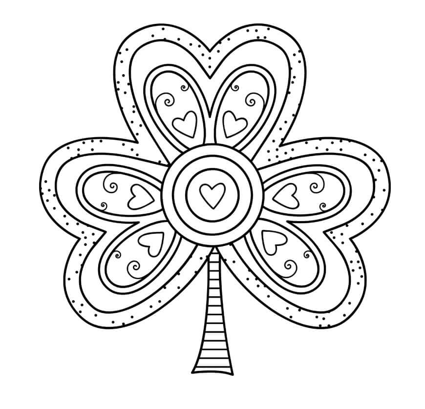 Awesome Shamrock Printable Coloring Page