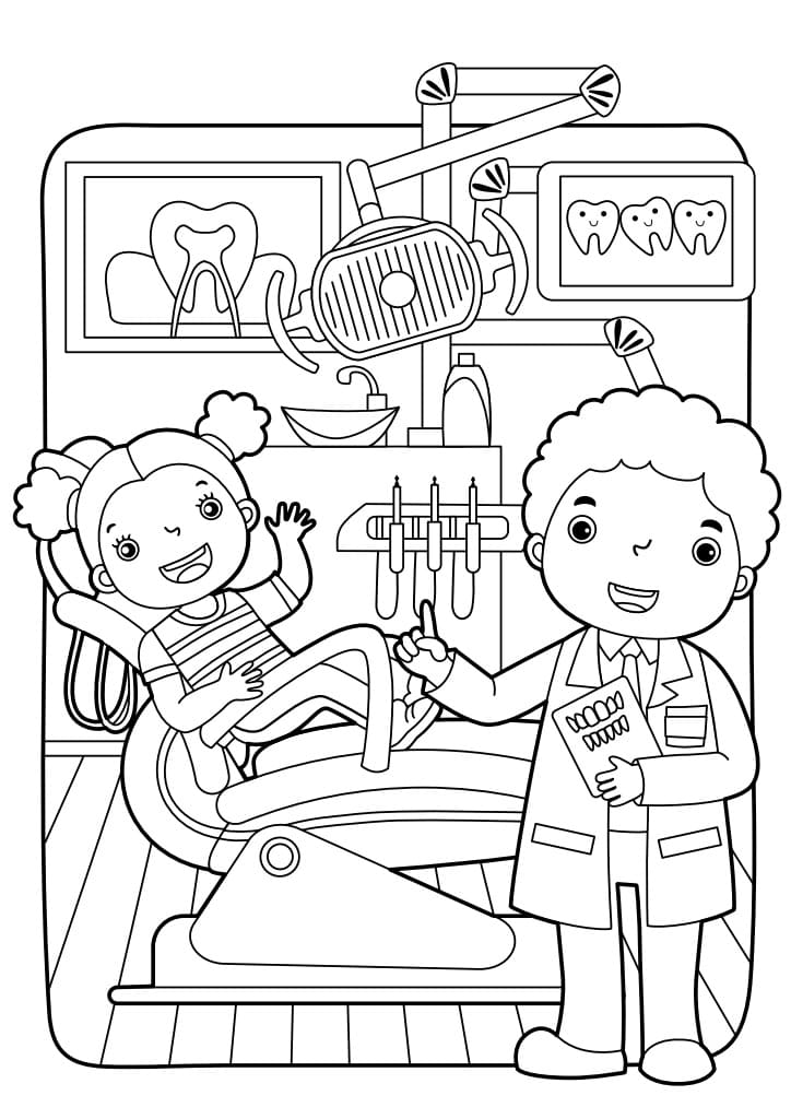 Basic Dental Printable Coloring Page