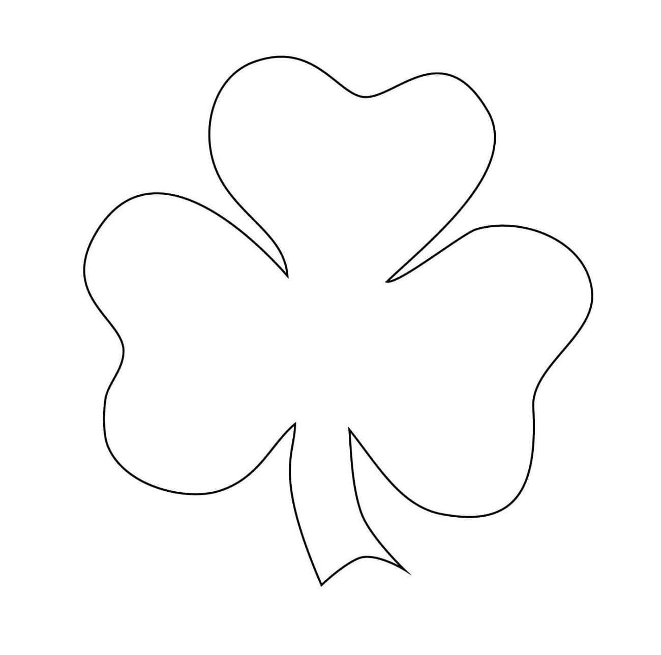 Basic Shamrock Printable Coloring Page