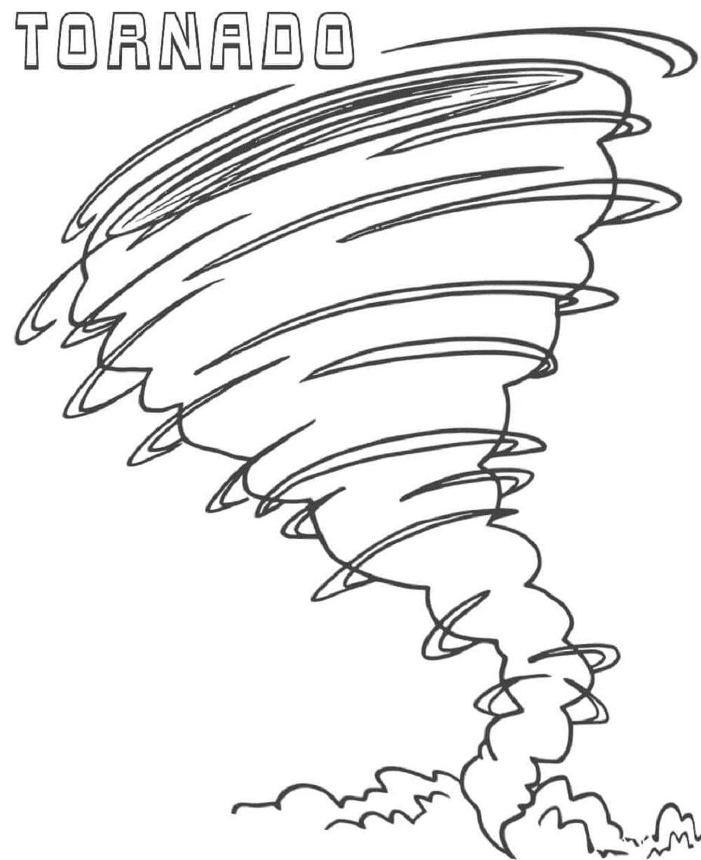 Basic Tornado Printable Coloring Page