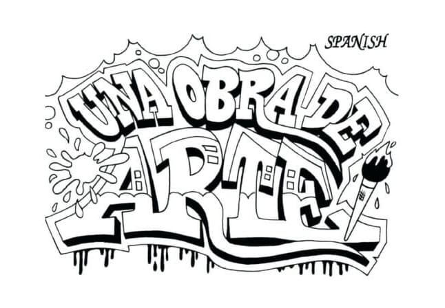 Beautiful Graffiti In Spain Printable Coloring Page