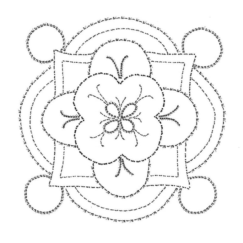 Beautiful Rangoli Printable Coloring Page