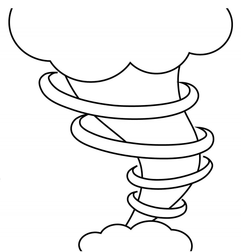 Beautiful Tornado Printable Coloring Page