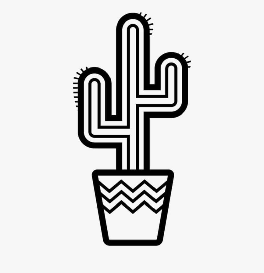 Cactus Emoji Printable Coloring Page