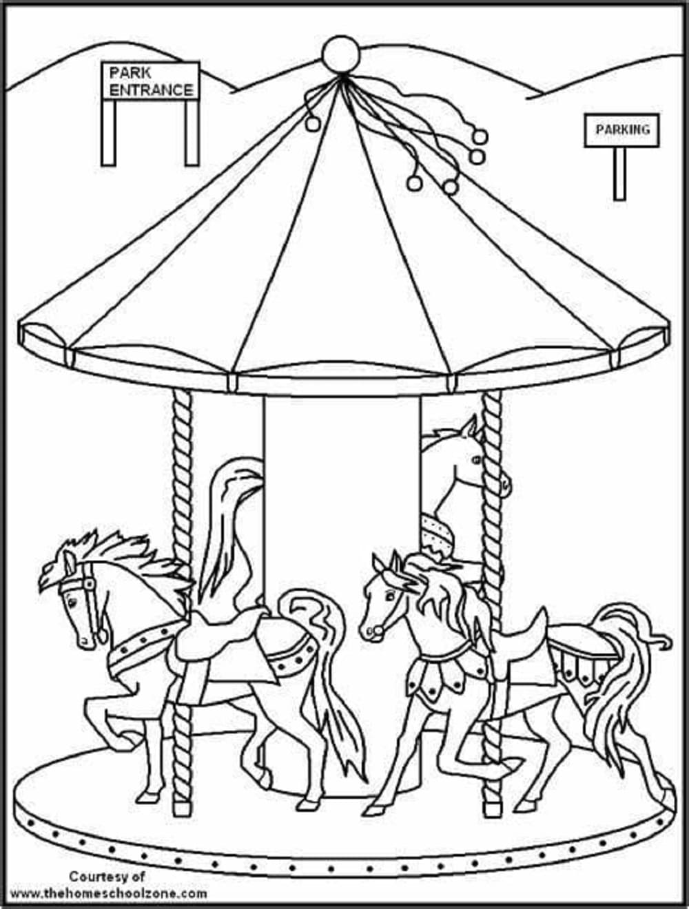 Carnival Image Printable Coloring Page