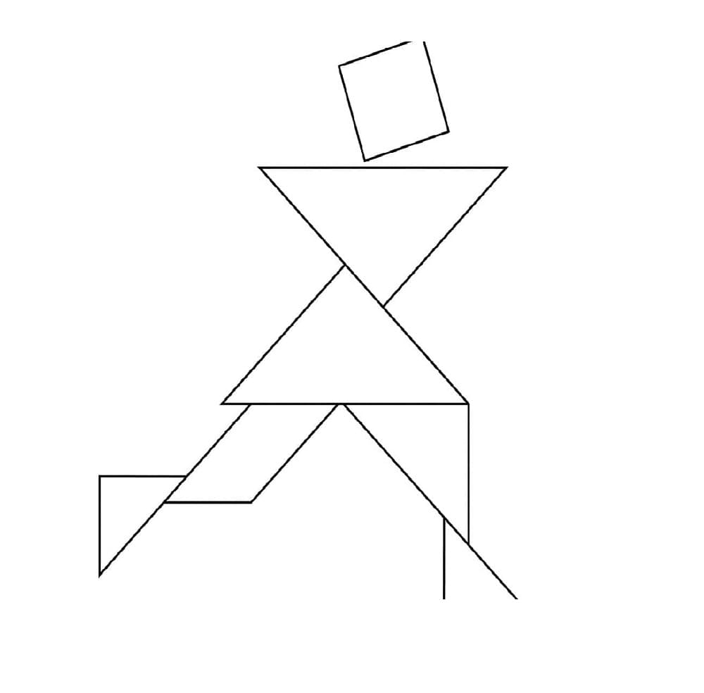 Chinese Tangram Free Printable Coloring Page