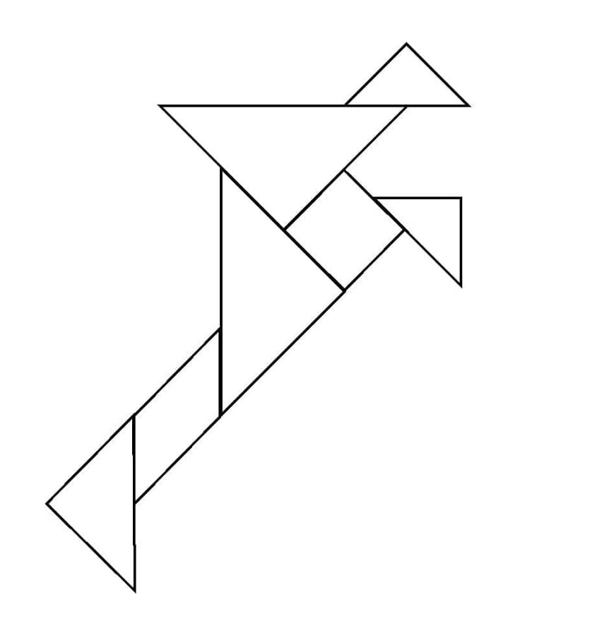 Chinese Tangram Printable Coloring Page