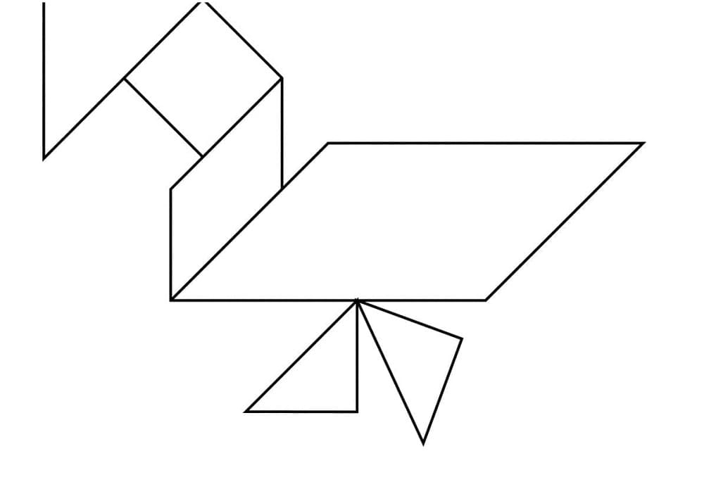 Chinese Tangram to Printable Coloring Page