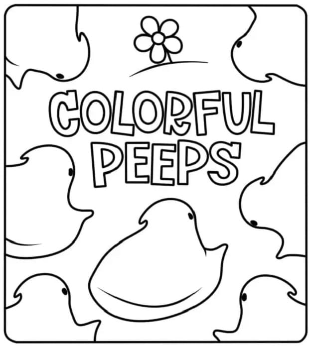 Colorful Peeps Printable Coloring Pages