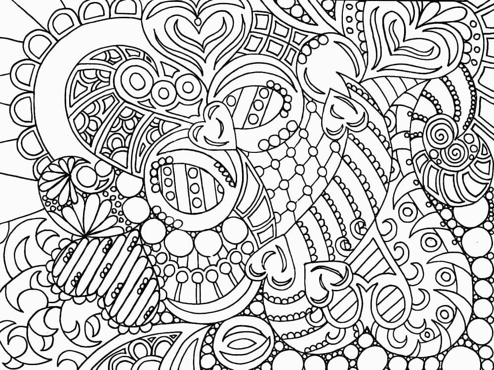 Complex Abstract Printable Coloring Page