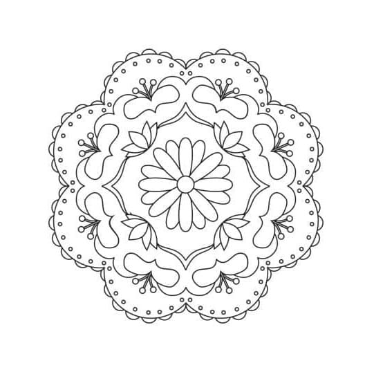 Cool Diwali Rangoli Printable Coloring Page